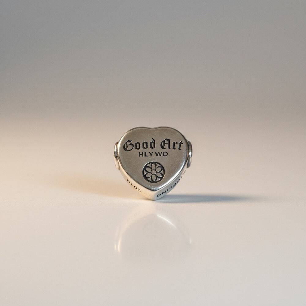 Good Art Hlywd Let's F*ck Sterling Silver Heart Charm Pendant .925